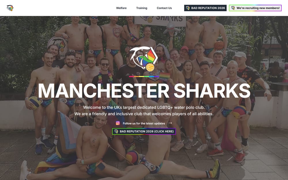 Manchester Sharks — Official site for the UK’s largest LGBTQ+ water polo club.